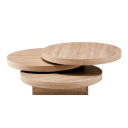 Furniture in Fashion Triplo Round Wooden Rotating Coffee Table In Sanremo Oak - thumbnail 7