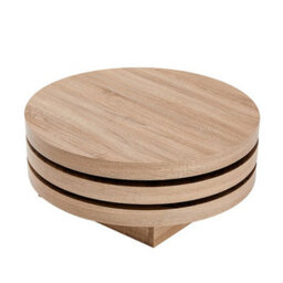 Furniture in Fashion Triplo Round Wooden Rotating Coffee Table In Sanremo Oak - thumbnail 4