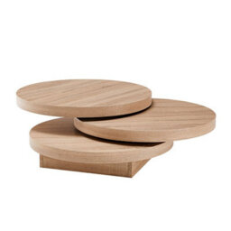 Furniture in Fashion Triplo Round Wooden Rotating Coffee Table In Sanremo Oak - thumbnail 5