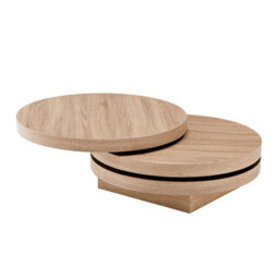 Furniture in Fashion Triplo Round Wooden Rotating Coffee Table In Sanremo Oak - thumbnail 8
