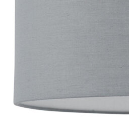 First Choice Lighting Antique Brass Stick Table Lamp With Grey Cotton Shade - thumbnail 4