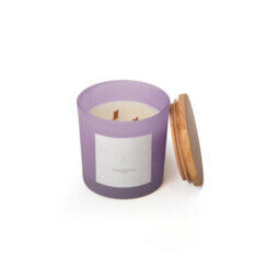 Aroma Naturals Frosted Decadence Glass Candle - Lemon & Lavender Scent - thumbnail 2