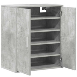 Berkfield Durable Shoe Cabinet Concrete Grey 60X35X70 Cm Engineered Wood - thumbnail 7