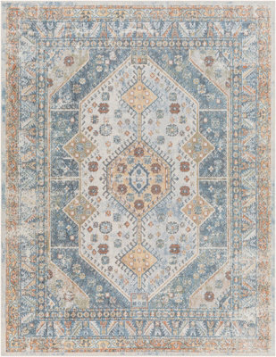 Livabliss Lillian-Washable Blue Brown Traditional Vintage Boho Living Dining Rug 66 X 115 Cm Easy Care, Non Shedding - image 1