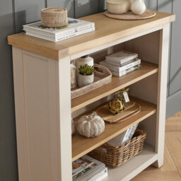 The Furniture Market Cheshire Dove Grey Painted Small Low Bookcase - thumbnail 3