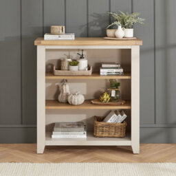 The Furniture Market Cheshire Dove Grey Painted Small Low Bookcase - thumbnail 2