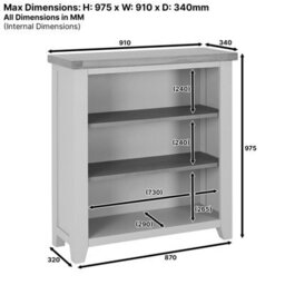 The Furniture Market Cheshire Dove Grey Painted Small Low Bookcase - thumbnail 8