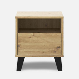 Heze Furniture Borg 1 Drawer Modern Minimal Design Bedside Table - Artisan Oak - thumbnail 3