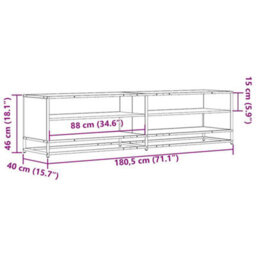 Berkfield Industrial Tv Cabinet Black 180.5X40X46 Cm Engineered Wood - thumbnail 9