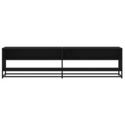 Berkfield Industrial Tv Cabinet Black 180.5X40X46 Cm Engineered Wood - thumbnail 4