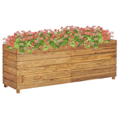 Berkfield Raised Bed 150X40X55 Cm Recycled Teak And Steel - image 1