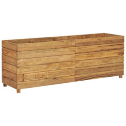 Berkfield Raised Bed 150X40X55 Cm Recycled Teak And Steel - thumbnail 2