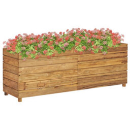 Berkfield Raised Bed 150X40X55 Cm Recycled Teak And Steel - thumbnail 1