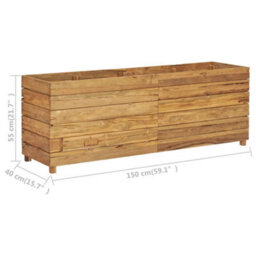 Berkfield Raised Bed 150X40X55 Cm Recycled Teak And Steel - thumbnail 9