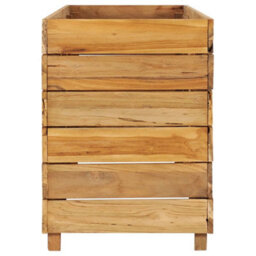 Berkfield Raised Bed 150X40X55 Cm Recycled Teak And Steel - thumbnail 4