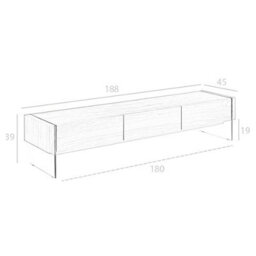 Angel Cerda Elegant Walnut And Tempered Glass Tv Stand With Storage - thumbnail 6