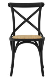 Orsina Stylish Black Oak Wood Chair With Weave Seat, Cross-Back Design Modern Chair, Durable Comfortable Chair - thumbnail 7