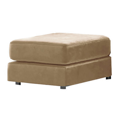 Furnishings For Less UK Brooklyn Plush Velvet Foam Filled Beige Footstool Sofa Accessory