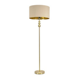 Valuelights Marissa Gold Stacked Ball Floor Lamp With Beige/gold Shade - thumbnail 2