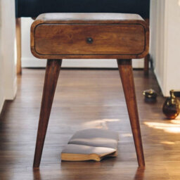 Artisan Furniture Solid Wood Avora Chestnut Nightstand With 1 Drawer - thumbnail 1
