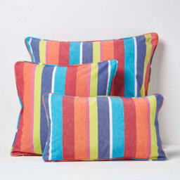 Homescapes Cotton Multi Coloured Stripe Cushion Cover, 60 X 60 Cm - thumbnail 5