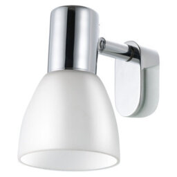 Wall/mirror Light Colour Chrome Shade White Glass Opal Matt Bulb E14 1X40W - thumbnail 1