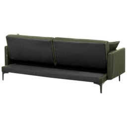 Beliani Sofa Bed 3 Seater Lucan Fabric Dark Green - thumbnail 8
