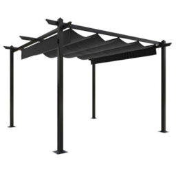 Berkfield Garden Gazebo With Retractable Roof 3X3 M Anthracite - thumbnail 2