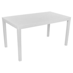 Urbn-Living 4 Plastic White Chairs & 2 Benches Outdoor Garden Table Set - thumbnail 5