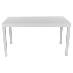 Urbn-Living 4 Plastic White Chairs & 2 Benches Outdoor Garden Table Set - thumbnail 4