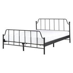 Beliani Bed Metal Mauressac 140 X 200 Cm (Eu Double) Black - thumbnail 1