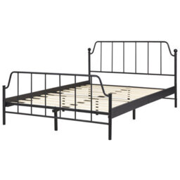 Beliani Bed Metal Mauressac 140 X 200 Cm (Eu Double) Black - thumbnail 4