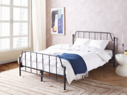Beliani Bed Metal Mauressac 140 X 200 Cm (Eu Double) Black - thumbnail 2