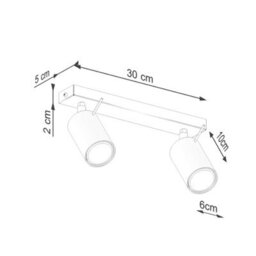 Luminosa Lighting Luminosa Ring Modern Twin Ceiling Lamp 2 Beige - thumbnail 7