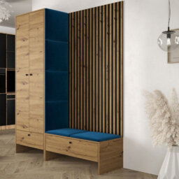 Hallway Anteroom Balma Iii With Flexible Layout Options In Artisan Black With Blue Panels