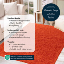 Desire Rugs Plain Living Room Shaggy Area Rugs Orange 80X150 Cm - thumbnail 3