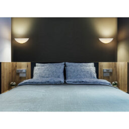 Happy Homewares Traditional Antique Brass Flush Wall Uplighter With Opal Swirl Glass Diffuser - thumbnail 4