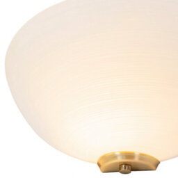 Happy Homewares Traditional Antique Brass Flush Wall Uplighter With Opal Swirl Glass Diffuser - thumbnail 7