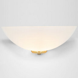 Happy Homewares Traditional Antique Brass Flush Wall Uplighter With Opal Swirl Glass Diffuser - thumbnail 2