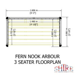 Shire Fern Nook Large Three Person Seated Arbour - thumbnail 6