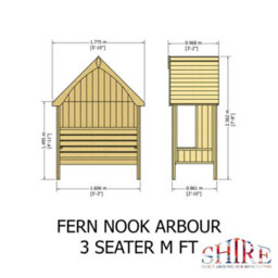 Shire Fern Nook Large Three Person Seated Arbour - thumbnail 8