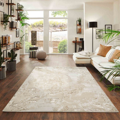 Picasso Modern Living Room Rug - Abstract Area Rugs Beige 160X230 Cm - image 1