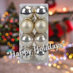 Christmas Bauble Decoration Hanging Tree Ornament X 16 5Cm Champagne - thumbnail 4
