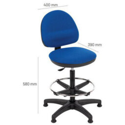 Blue Draughtsman Chair With Footrest - thumbnail 3