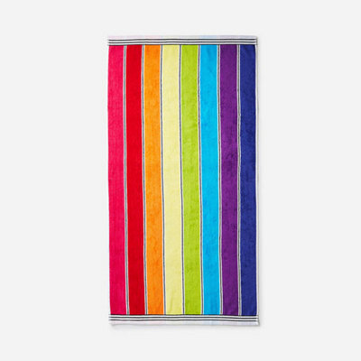 Allure Bath Fashions Rainbow Stripe Beach Towel - 100% Cotton - image 1