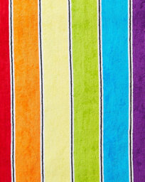 Allure Bath Fashions Rainbow Stripe Beach Towel - 100% Cotton - thumbnail 3