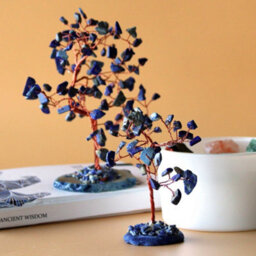 Serenityy Gemstone Tree - Sodalite On Blue Agate Base, 35 Stones - Lightweight Decorative Accent - thumbnail 2
