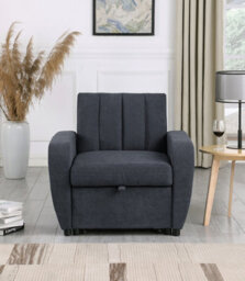 Mattress Guru Gibson Modern And Versatile Fabric 1 Seater Chair Bed, Living Room Furniture, Guest Bed, Grey - thumbnail 4