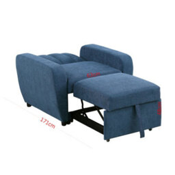Mattress Guru Gibson Modern And Versatile Fabric 1 Seater Chair Bed, Living Room Furniture, Guest Bed, Grey - thumbnail 6