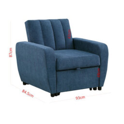 Mattress Guru Gibson Modern And Versatile Fabric 1 Seater Chair Bed, Living Room Furniture, Guest Bed, Grey - thumbnail 5